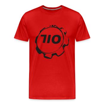 Couvercle 710er - T-shirt bio Premium Homme - rouge - Devant - Damien (186cm)