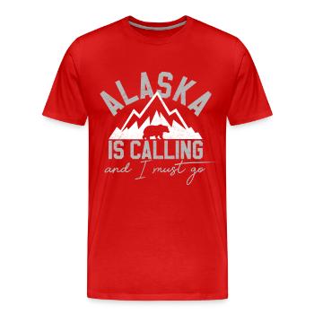 Alaska obtient - T-shirt bio Premium Homme - rouge - Devant - Damien (186cm)
