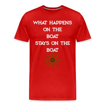 CE QUI SE PASSE SUR LE BATEAU - T-shirt bio Premium Homme - rouge - Devant - Damien (186cm)