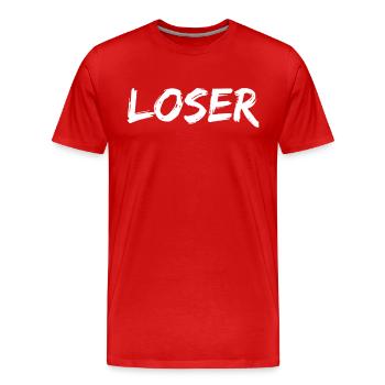 Loser, Verlierer - Männer Premium Bio T-Shirt - Rot - Vorne - Damien (186cm)