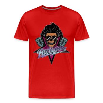 Rockabilly Forever - Männer Premium Bio T-Shirt - Rot - Vorne - Damien (186cm)