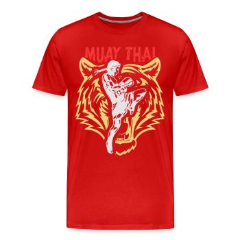 Muay Thai Thai boxing - Men's Premium Organic T-Shirt - red - Front - Damien (186cm)