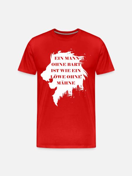 A man without a beard is like a lion without a mane - Men's Premium Organic T-Shirt - red