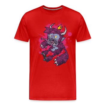 monster - Men's Premium Organic T-Shirt - red - Front - Damien (186cm)