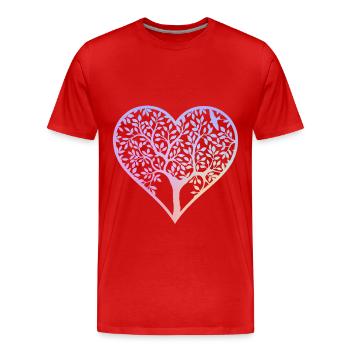 Baum Herzform Frühlingsgefühle - Männer Premium Bio T-Shirt - Rot - Vorne - Damien (186cm)