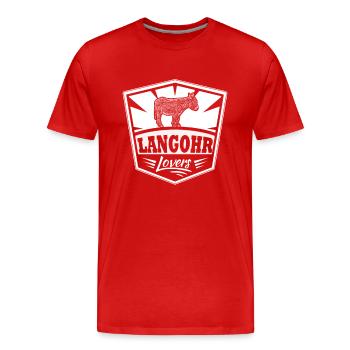 Langohr Grautier Esel Muli Liebhaber Geschenk - Männer Premium Bio T-Shirt - Rot - Vorne - Damien (186cm)