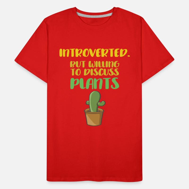 Introverted talking about plants Men's Premium Organic T-Shirt