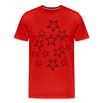 Étoile Design Vecteur noir ciel étoilé - T-shirt bio Premium Homme - rouge - Devant - Damien (186cm)