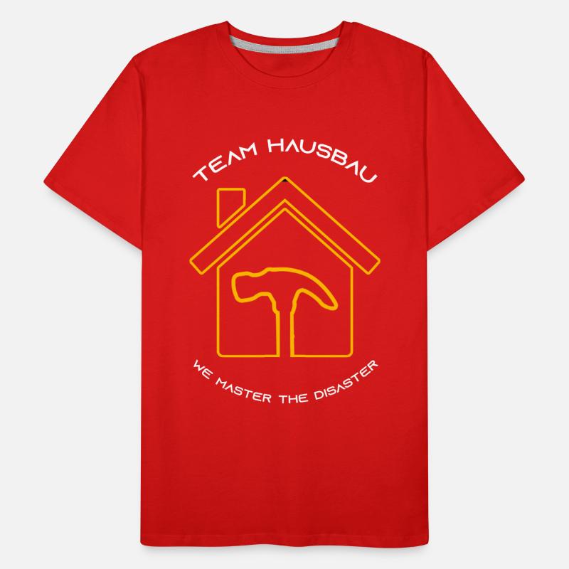 Construction de la maison de l'équipe du client T-shirt bio Premium Homme