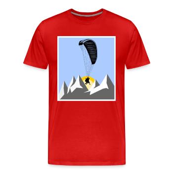 Paragliding Gleitschirm Alpen - Männer Premium Bio T-Shirt - Rot - Vorne - Damien (186cm)