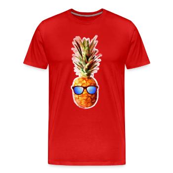 Cadeau Vintage Vintage Ananas Plage - T-shirt bio Premium Homme - rouge - Devant - Damien (186cm)