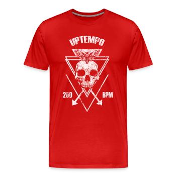 Uptempo Rave Techno Terrorcore cadeau - T-shirt bio Premium Homme - rouge - Devant - Damien (186cm)