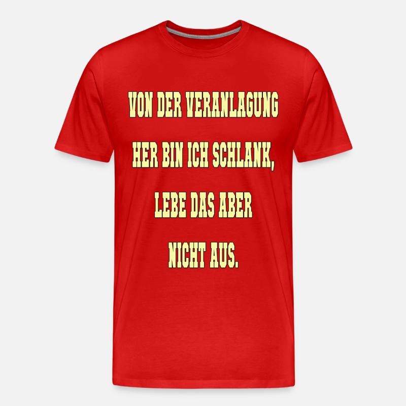 Spruch Schlank - Männer Premium Bio T-Shirt - Rot