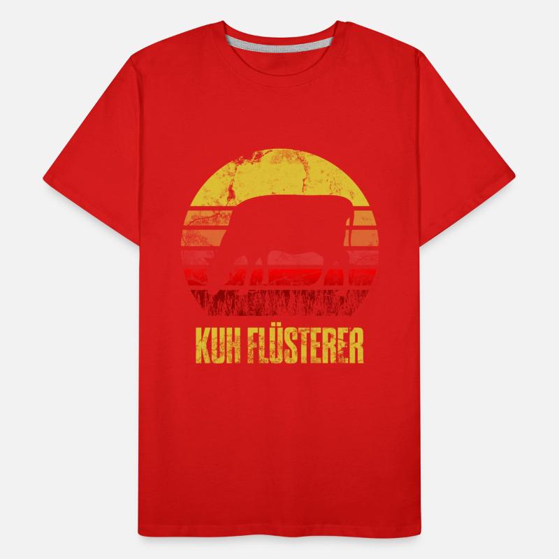 Kuh Flüsterer Rind Vieh Retro Bauer Kuhflüsterer Männer Premium Bio T-Shirt