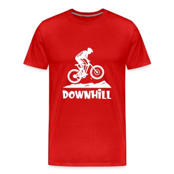 Vélo Downhill Mountain Bike Cadeau - T-shirt bio Premium Homme - rouge - Devant - Damien (186cm)