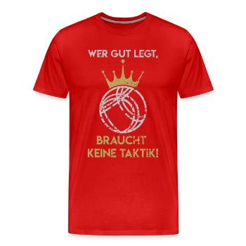Petanque Taktik Boule Retro Kugel Sport - Männer Premium Bio T-Shirt - Rot - Vorne - Damien (186cm)
