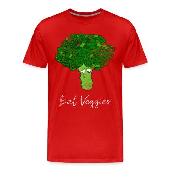 Mangez des légumes brocoli légumes - T-shirt bio Premium Homme - rouge - Devant - Damien (186cm)