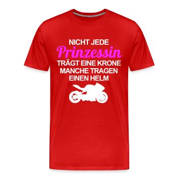 Motorradfahrerin Bikerin Prinzessin Motorrad Bike - Männer Premium Bio T-Shirt - Rot - Vorne - Damien (186cm)