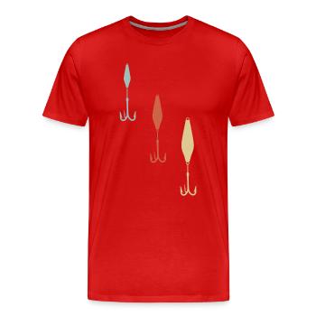 Hameçon de pêche - T-shirt bio Premium Homme - rouge - Devant - Damien (186cm)