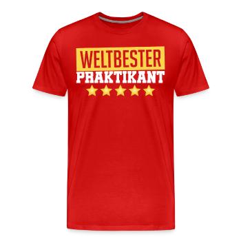 Bester Praktikant Praktikum Praktikanten Geschenk - Männer Premium Bio T-Shirt - Rot - Vorne - Damien (186cm)