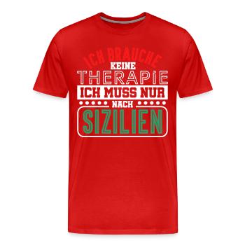 Sizilien Italien Palermo Italiener Geschenk - Männer Premium Bio T-Shirt - Rot - Vorne - Damien (186cm)