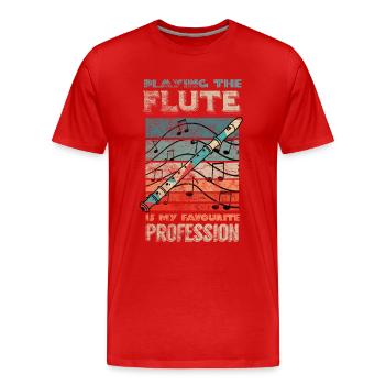 Vintage recorder - Men's Premium Organic T-Shirt - red - Front - Damien (186cm)