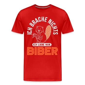 Biber Tier Nagetier Castoridae Geschenk - Männer Premium Bio T-Shirt - Rot - Vorne - Damien (186cm)