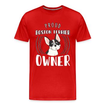 Terriers de Boston, Terriers de Boston, Terriers de Boston - T-shirt bio Premium Homme - rouge - Devant - Damien (186cm)