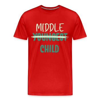 Geschwister, Geschwister jüngste, älteste - Männer Premium Bio T-Shirt - Rot - Vorne - Damien (186cm)