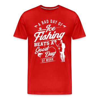 Angler Eis Angel Tour Eisangeln Geschenk - Männer Premium Bio T-Shirt - Rot - Vorne - Damien (186cm)