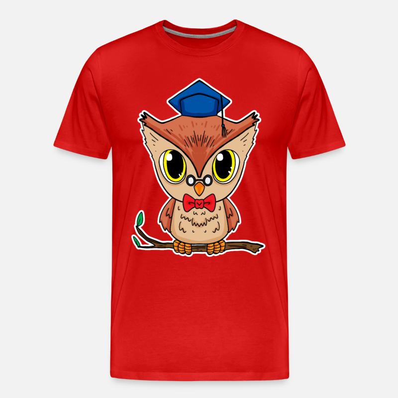 Eule - Männer Premium Bio T-Shirt - Rot