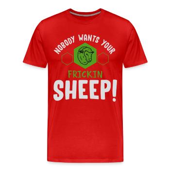 Brettspiel, Brettspiel Brettspiel Siedler, Schafe, - Männer Premium Bio T-Shirt - Rot - Vorne - Damien (186cm)
