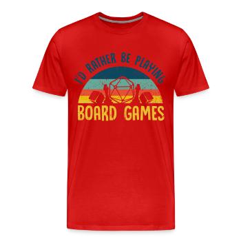Brettspiel, Brettspiel Holz, siedeln, - Männer Premium Bio T-Shirt - Rot - Vorne - Damien (186cm)