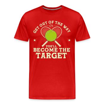 Cadeau de tennis net joueur de tennis - T-shirt bio Premium Homme - rouge - Devant - Damien (186cm)