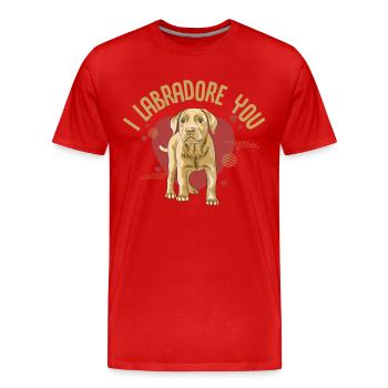 Labrador, chien labrador, labrador retriever, - T-shirt bio Premium Homme - rouge - Devant - Damien (186cm)