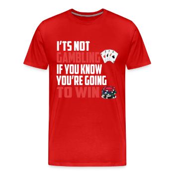 Poker Spieler Pokern Kartenspiel Karten Spiel - Männer Premium Bio T-Shirt - Rot - Vorne - Damien (186cm)