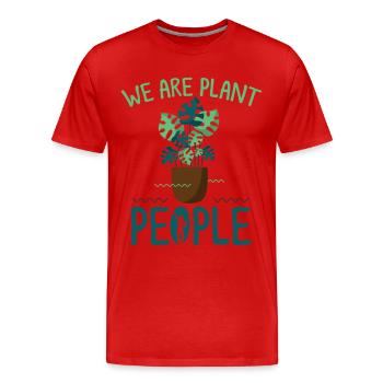 Plant, Plant Houseplant, Plants, - Men's Premium Organic T-Shirt - red - Front - Damien (186cm)