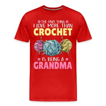 Crochet Granny Crochet Knitting Crochet Needle Yarn Sewing - Men's Premium Organic T-Shirt - red - Front - Damien (186cm)
