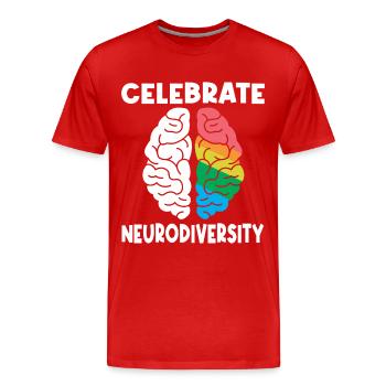 Neurodiversity Neurodiversité Autiste Autisme - T-shirt bio Premium Homme - rouge - Devant - Damien (186cm)