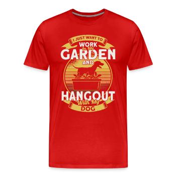 Retro Vintage Garden Gardening Gift - Men's Premium Organic T-Shirt - red - Front - Damien (186cm)