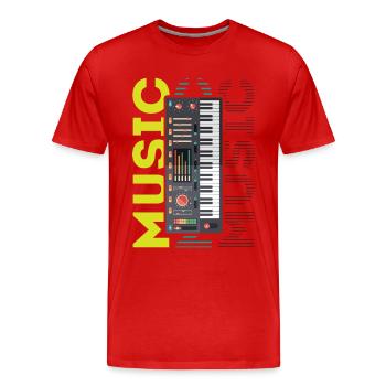 Beatmaker, Beatmaker synthesizer, 80s style, - Men's Premium Organic T-Shirt - red - Front - Damien (186cm)
