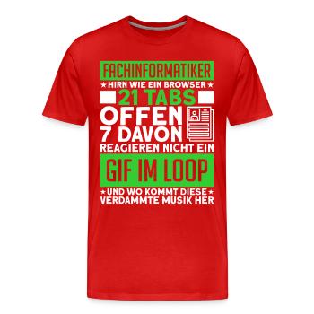 Systemadministrator Informatik Fachinformatiker - Männer Premium Bio T-Shirt - Rot - Vorne - Damien (186cm)