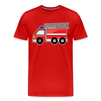 Pompiers - T-shirt bio Premium Homme - rouge - Devant - Damien (186cm)