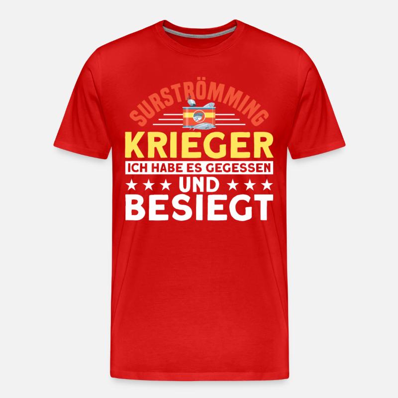 Surströmming Challenge Schweden Surströmming - Männer Premium Bio T-Shirt - Rot