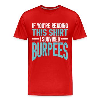 Burpees Gym exercice exercice haltérophile exercice - T-shirt bio Premium Homme - rouge - Devant - Damien (186cm)