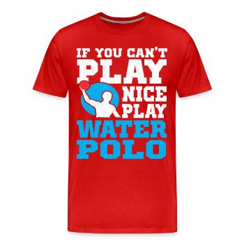 Water polo swimming water sports water polo coach - Men's Premium Organic T-Shirt - red - Front - Damien (186cm)