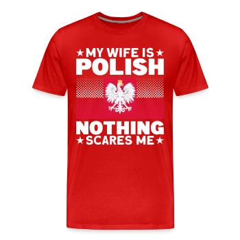 Pole Polish Flag Poland Gift - Men's Premium Organic T-Shirt - red - Front - Damien (186cm)