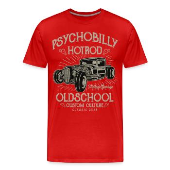 OLDSCHOOL HOTROD - Hotrod Shirt Design - T-shirt bio Premium Homme - rouge - Devant - Damien (186cm)