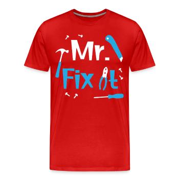 Mr. Fix It Carpenter Handyman Plumber Dad Day - Männer Premium Bio T-Shirt - Rot - Vorne - Damien (186cm)