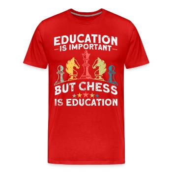 Chess Chess Piece Chess Player - Men's Premium Organic T-Shirt - red - Front - Damien (186cm)